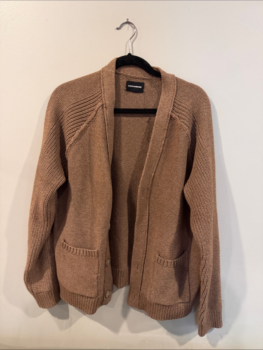 Lucky Brand Men's Shawl Collar Cardigan - Brown